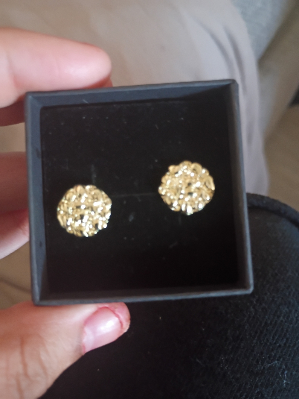 Kay Jewelers Gold Textured Round Stud Earrings
